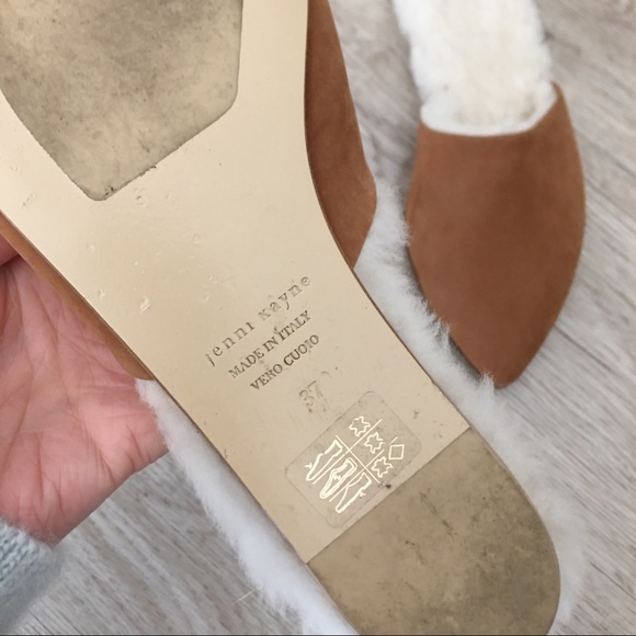 Jenni Kayne Shearling Lined Mules Walnut Brown Tan 7 - Picture 6 of 6